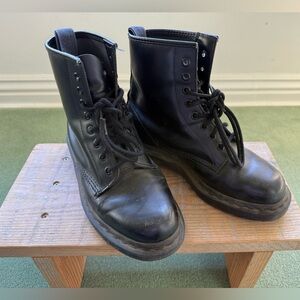 Dr. Martens 1460 Mono Smooth Leather Lace Up Boot in Black